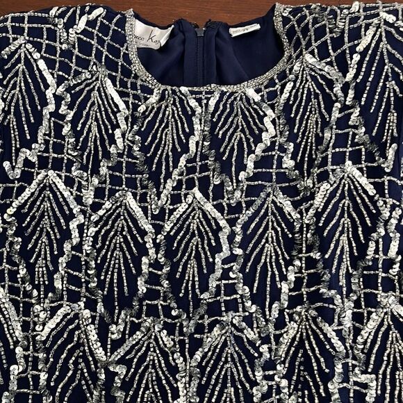 Laurence Kazar Exceptional Vintage Silk Hand Beaded Dress Bridal Formal - Picture 13 of 15